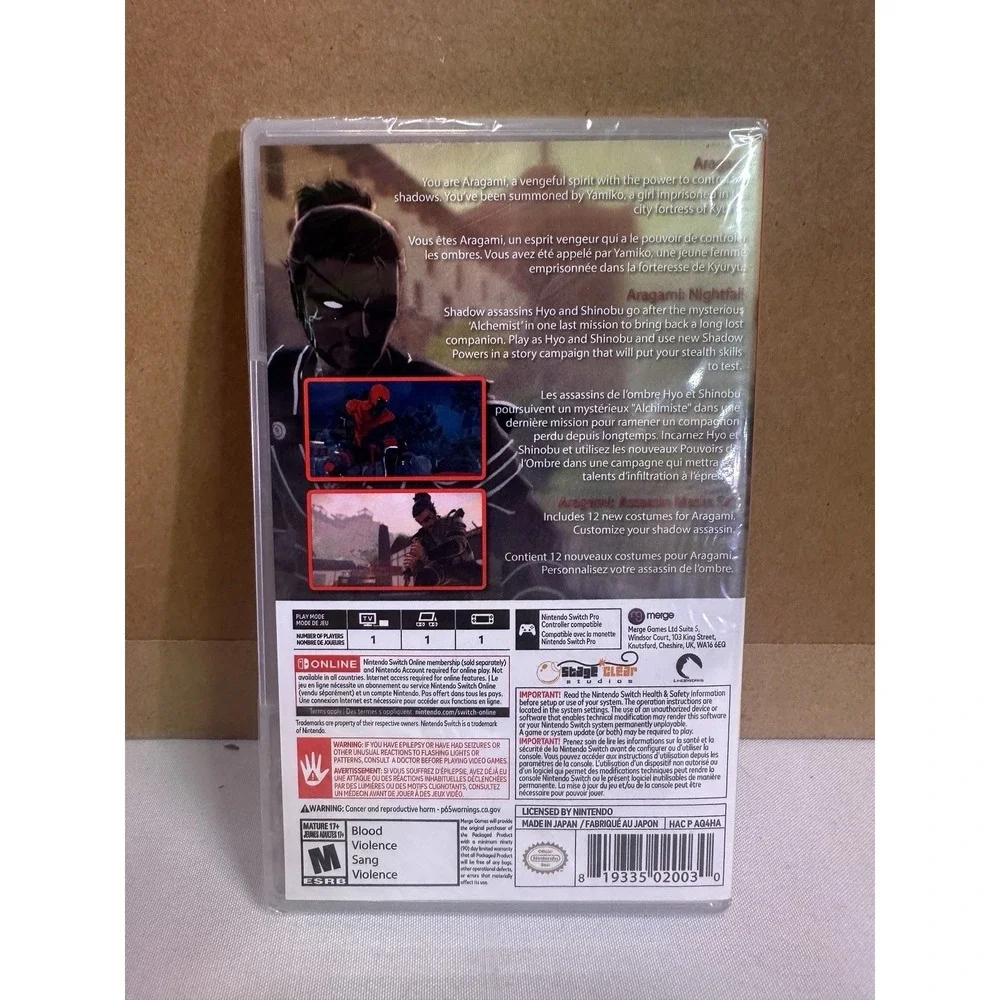 Aragami: Shadow Edition - Nintendo Switch - Brand NEW - US Version / NTSC